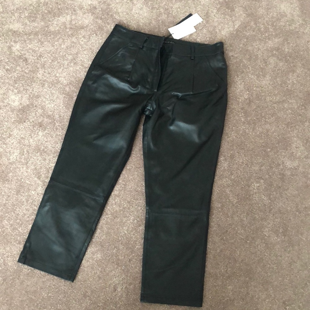 Anthropologie Bagatelle Tapered Leather Trousers